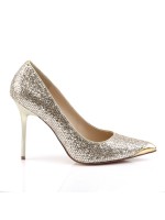 Gold Glitter Mesh Classique Pointed Toe Pump