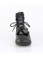 Gothic Flat Shoes for Women with Spiderweb Buckles