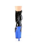 Blue Chrome Platform Adore Black Granny Ankle Boots