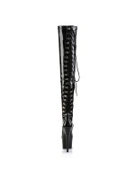 Adore Lace Up Back Thigh High Platform Boots