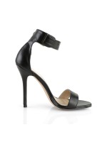 Amuse Black Stiletto Heel Ankle Strap Sandal