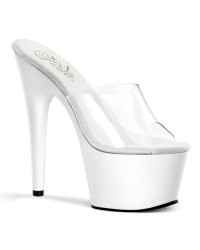 Adore White Platform High Heel Mule