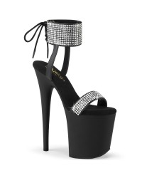 Blingy Black Flamingo 8 Inch Platform Sandal