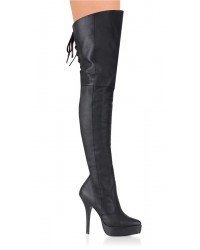 Indulge Leather Thigh High Platform Boots