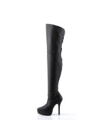 Indulge Leather Thigh High Platform Boots