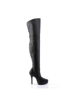 Indulge Leather Thigh High Platform Boots