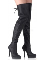 Indulge Leather Thigh High Platform Boots