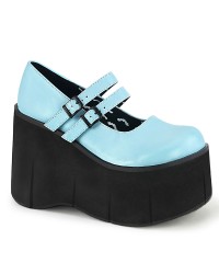 Kera Blue Platform Mary Jane Double Strap Pump