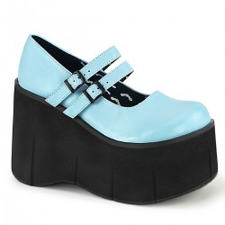 Kera Blue Platform Mary Jane Double Strap Pump