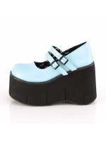 Kera Blue Platform Mary Jane Double Strap Pump