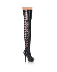 Indulge 3063 Stiletto Thigh High Platform Bootswith Lace Up Back