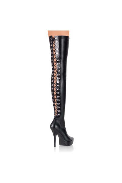 Indulge 3063 Stiletto Thigh High Platform Bootswith Lace Up Back