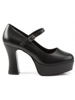 Black Mary Jane Square Heeled Pump