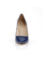 Classique Navy Patent 4 Inch High Heel Pump