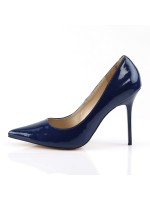 Classique Navy Patent 4 Inch High Heel Pump