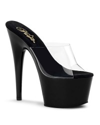 Adore Black Platform Clear Vamp Mule