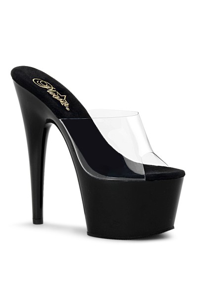 Adore Black Platform Clear Vamp Mule