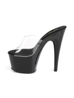 Adore Black Platform Clear Vamp Mule