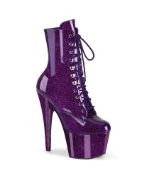 ADORE-1020 Purple Glitter Platform Ankle Boots for Women