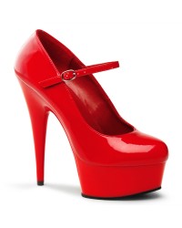 Delight Red High Heel Platform Mary Jane Shoes