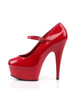 Delight Red High Heel Platform Mary Jane Shoes