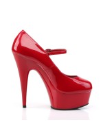 Delight Red High Heel Platform Mary Jane Shoes