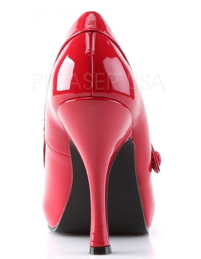 Cutie Pie Red Mary Jane Pin Up Vintage Pumps 4.5 Inch Heel Shoe