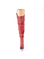 Classique Red Scrunch Thigh High Boot