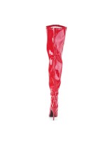 Seduce Red Patent Wide Calf Thigh High Boots