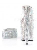 Bejeweled Rhinestone 8 Inch High Platform Sandal