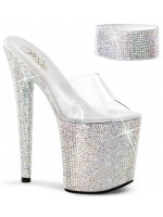 Bejeweled Rhinestone 8 Inch High Platform Sandal