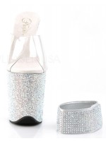 Bejeweled Rhinestone 8 Inch High Platform Sandal