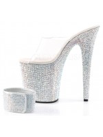 Bejeweled Rhinestone 8 Inch High Platform Sandal