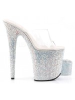 Bejeweled Rhinestone 8 Inch High Platform Sandal