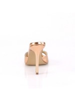 Classique Rose Gold Faux Leather 4 Inch Mule