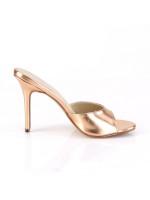 Classique Rose Gold Faux Leather 4 Inch Mule