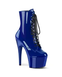 Adore Royal Blue Patent Platform Granny Ankle Boots