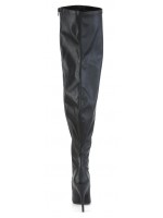 Seduce Black Faux Leather Wide Calf Thigh High Boots