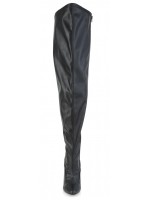 Seduce Black Faux Leather Wide Calf Thigh High Boots