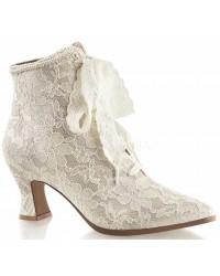 Victorian Jane Champagne Lace Ankle Boots