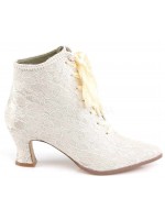 Victorian Jane Champagne Lace Ankle Boots