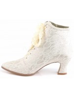 Victorian Jane Champagne Lace Ankle Boots