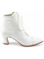 Victorian Jane Ivory Lace Ankle Boots