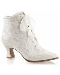 Victorian Jane Ivory Lace Ankle Boots