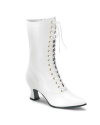 White Victorian Steampunk Ankle Boots