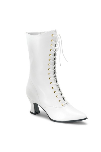 White Victorian Steampunk Ankle Boots