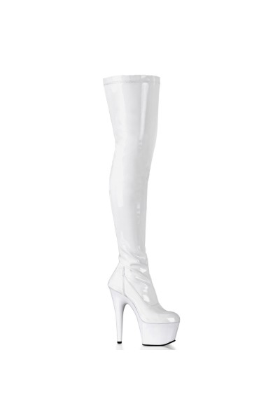 Adore White Thigh High Platform Boots