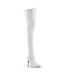 Seduce White High Heel Thigh High Boots