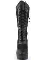 Chloe Wide Width Black Victorian Platform Boots