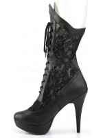 Chloe Wide Width Black Victorian Platform Boots